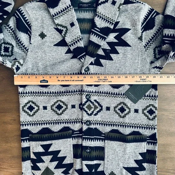 Junk Food Clothing Mens Harper Cardi Meteorite Southwestern Shawl Cardigan S NEW - Picture 5 of 9